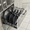 Корзина выкатная UMM для хранения сковородок и крышек, в нижнюю базу 600мм, без направляющих, черный (15.09.03.4.0.1)