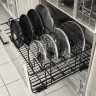 Корзина выкатная UMM для хранения сковородок и крышек, в нижнюю базу 800мм, без направляющих, черный (15.09.05.4.0.1)